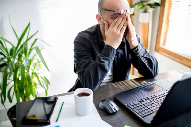 A tired office worker