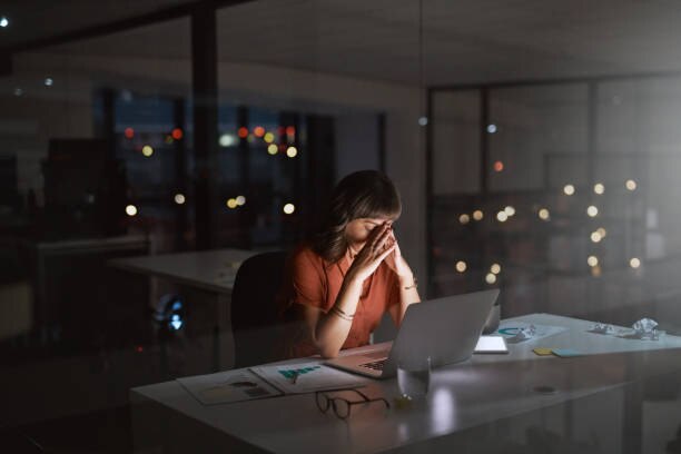 A stressed employee